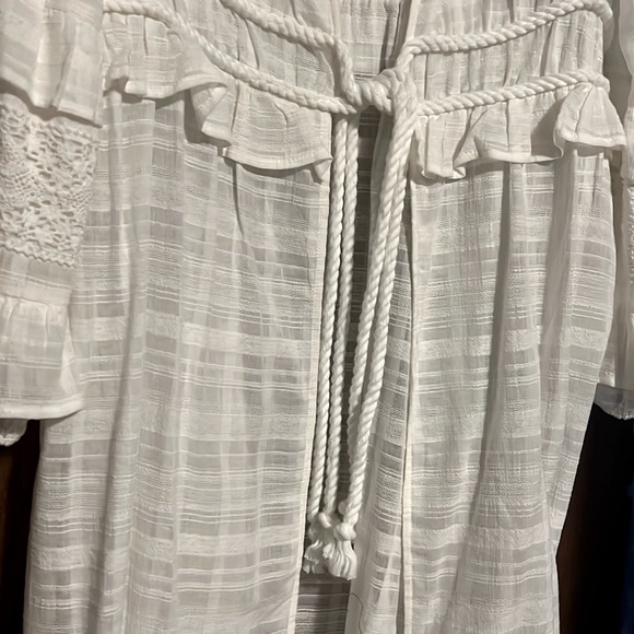 Peace Love World Gauze Duster White - Large Bathing Suit Cover - Picture 3 of 8